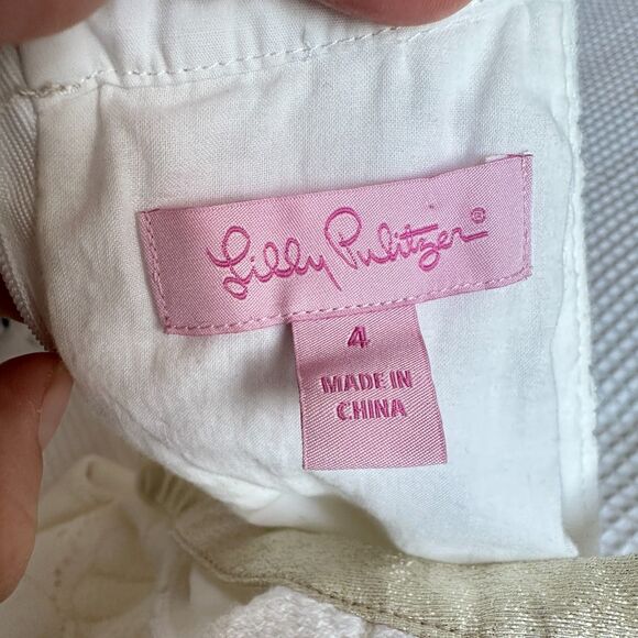 Lilly Pulitzer Jenna Halter Dress – White Lace Shell Print, Size 4 - Picture 6 of 9